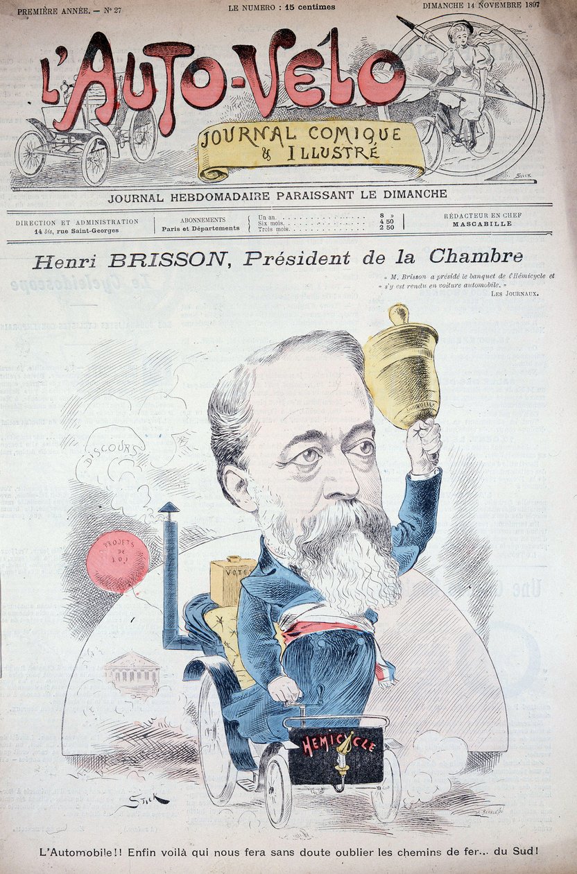 Henri Brisson in automobile (presidente della camera) - in "l