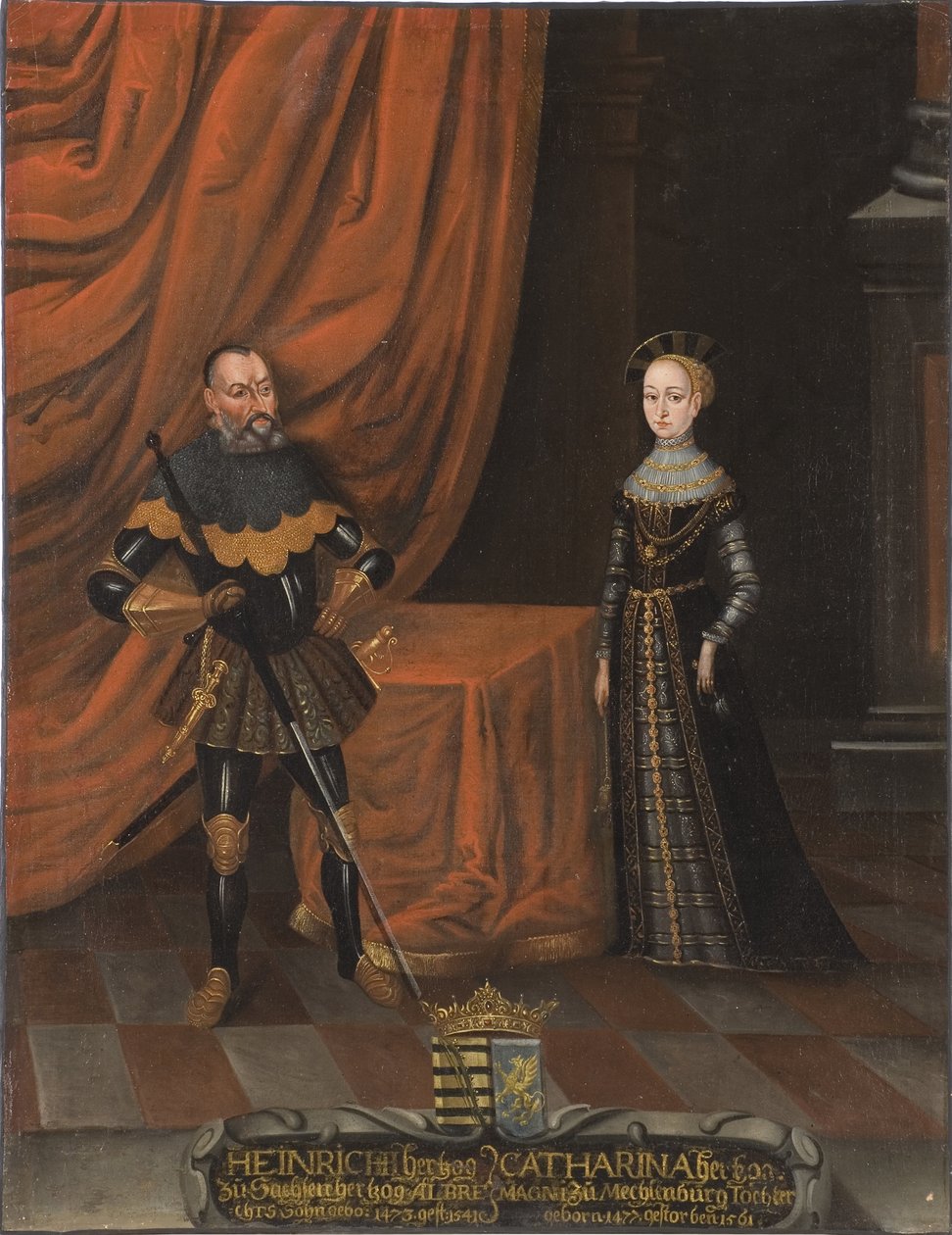 Duca Enrico il Pio e duchessa Caterina di Meclemburgo da Unknown artist