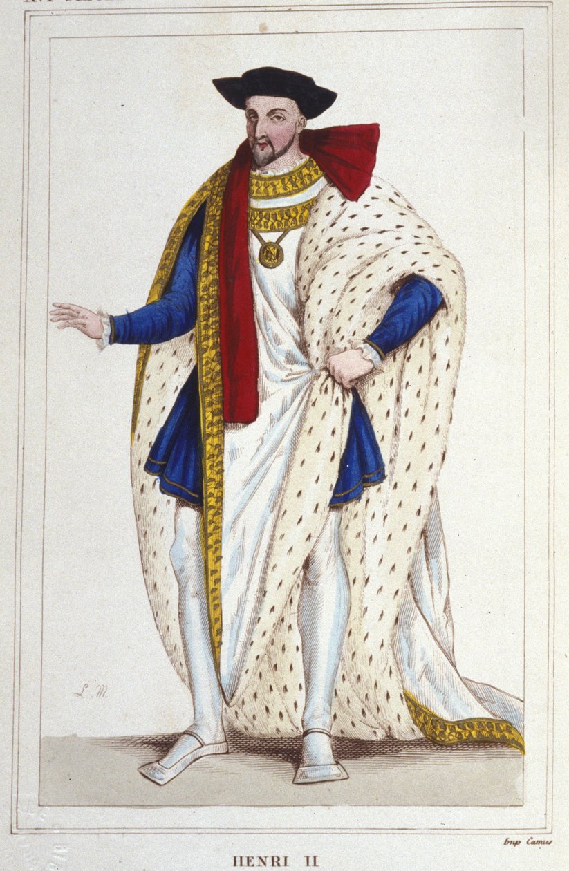 Enrico II, Re di Francia (1519 - 1559) incisione del 1830 da Unknown artist