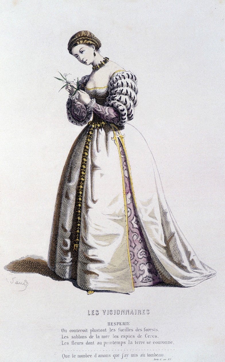 Esperie in "les visionnaires" (di Jean Desmarets Saint Sorlin nel 1637), in "il teatro francese nel XVI e XVII secolo anteriore a Molière" di Edouard Fournier da Unknown artist