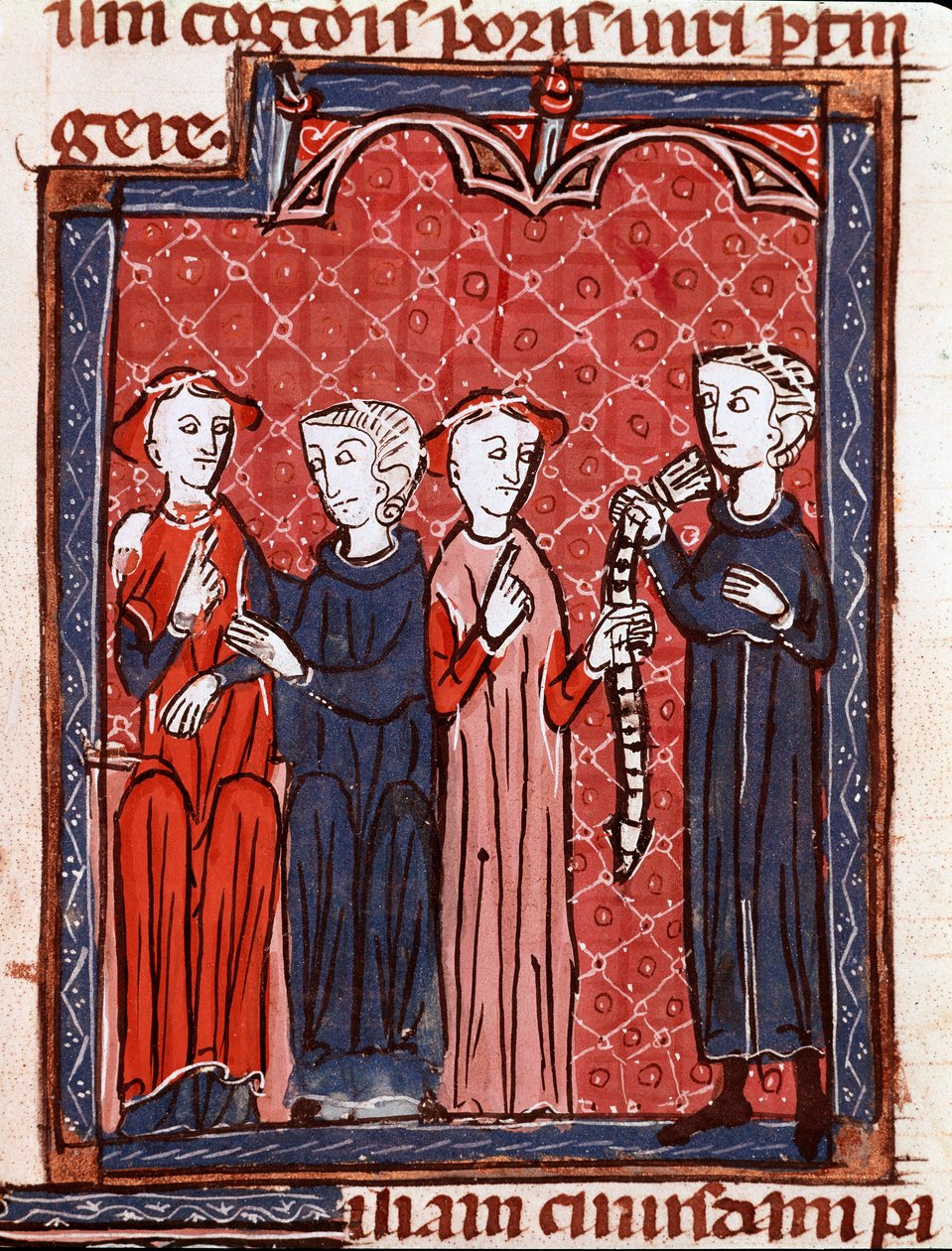 Storia del diritto canonico: Donna condannata alla cintura di castità (miniatura tratta dal Decretum Gratiani) da Unknown artist