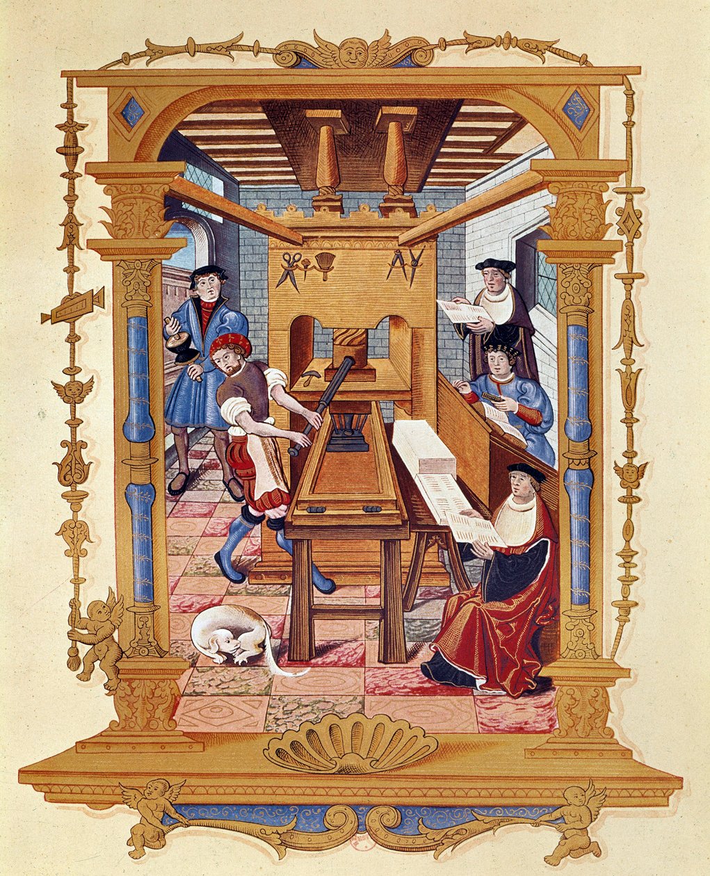 Storia della stampa: un laboratorio tipografico intorno al 1530 da Unknown artist