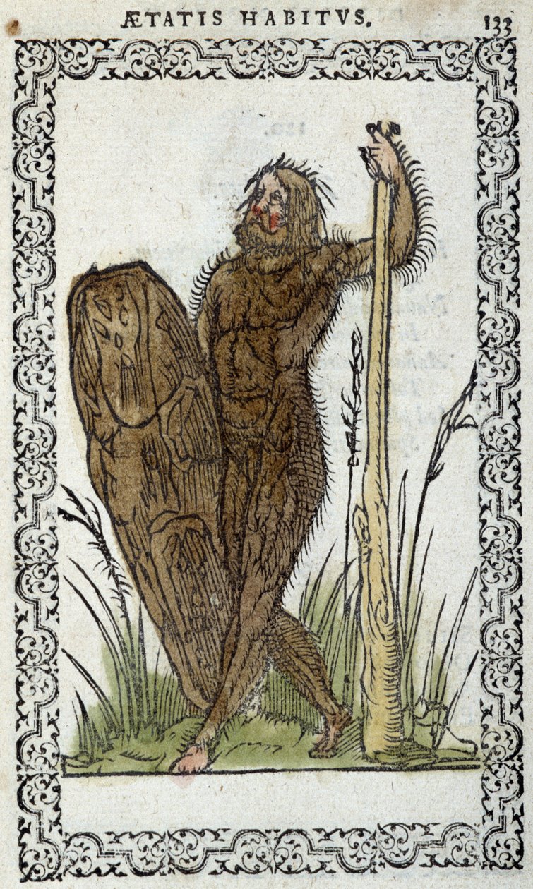 Uomo selvaggio - in "Habits et effigies" di Jean Sluperius da Unknown artist