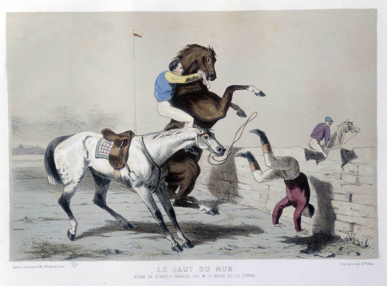 Equitazione: Il salto del muro, Steeple - in "Il Centauro" da Unknown artist