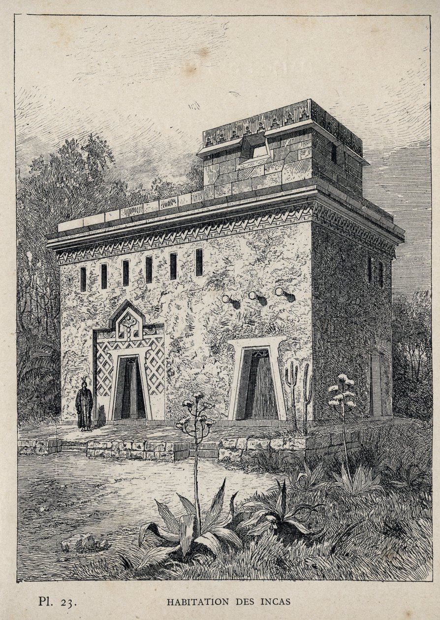 Abitazione degli Inca - incisione del 1889 in "Storia dell