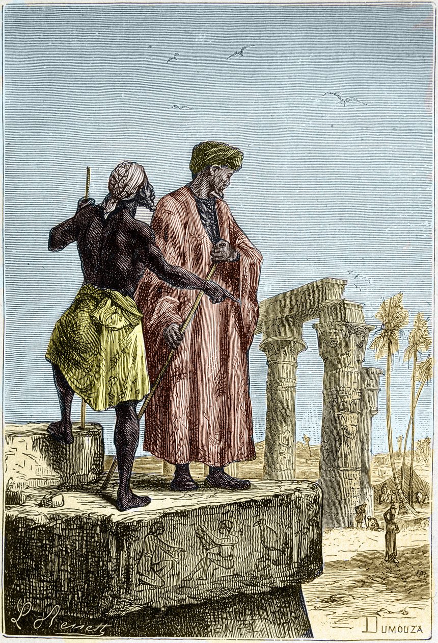 Ibn Battuta (1307-1377) in Egitto - in "Discovery of the earth" di Jules Verne da Unknown artist