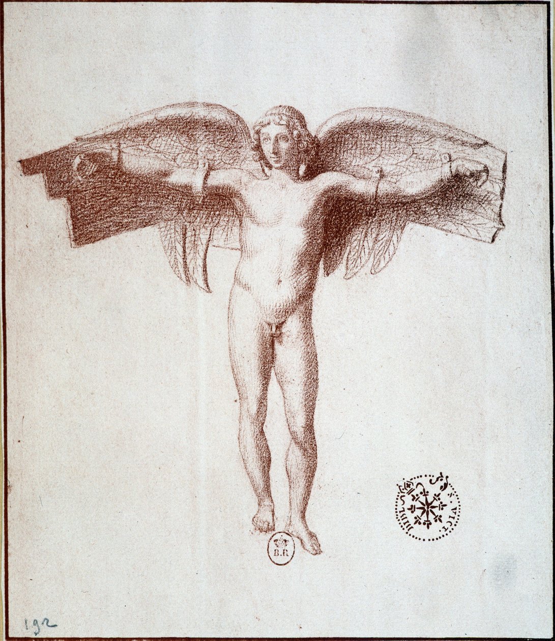 Icaro - disegno a sanguigna da Unknown artist