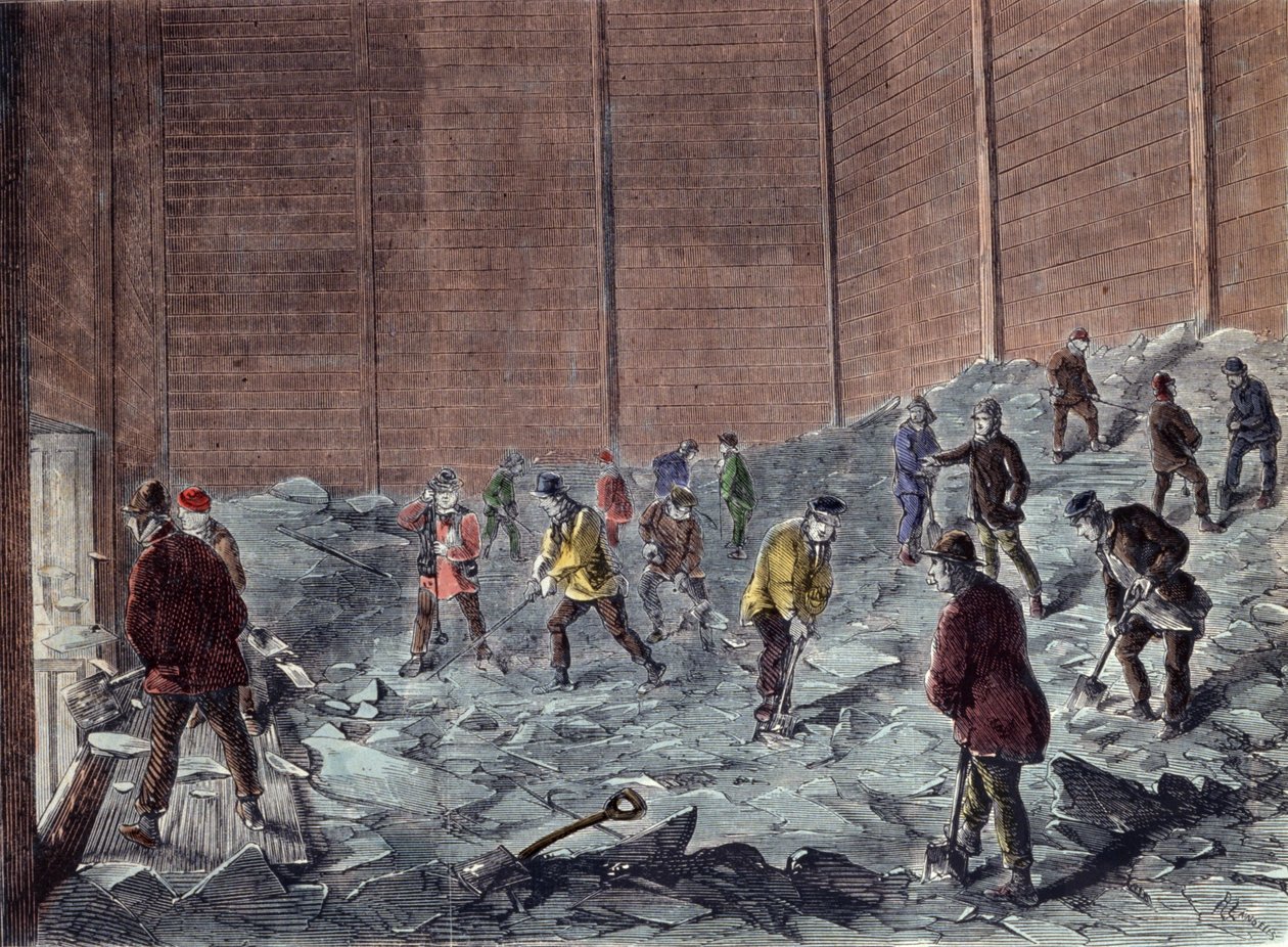 Produzione del ghiaccio a Chelsea: raccolta e stoccaggio da Unknown artist