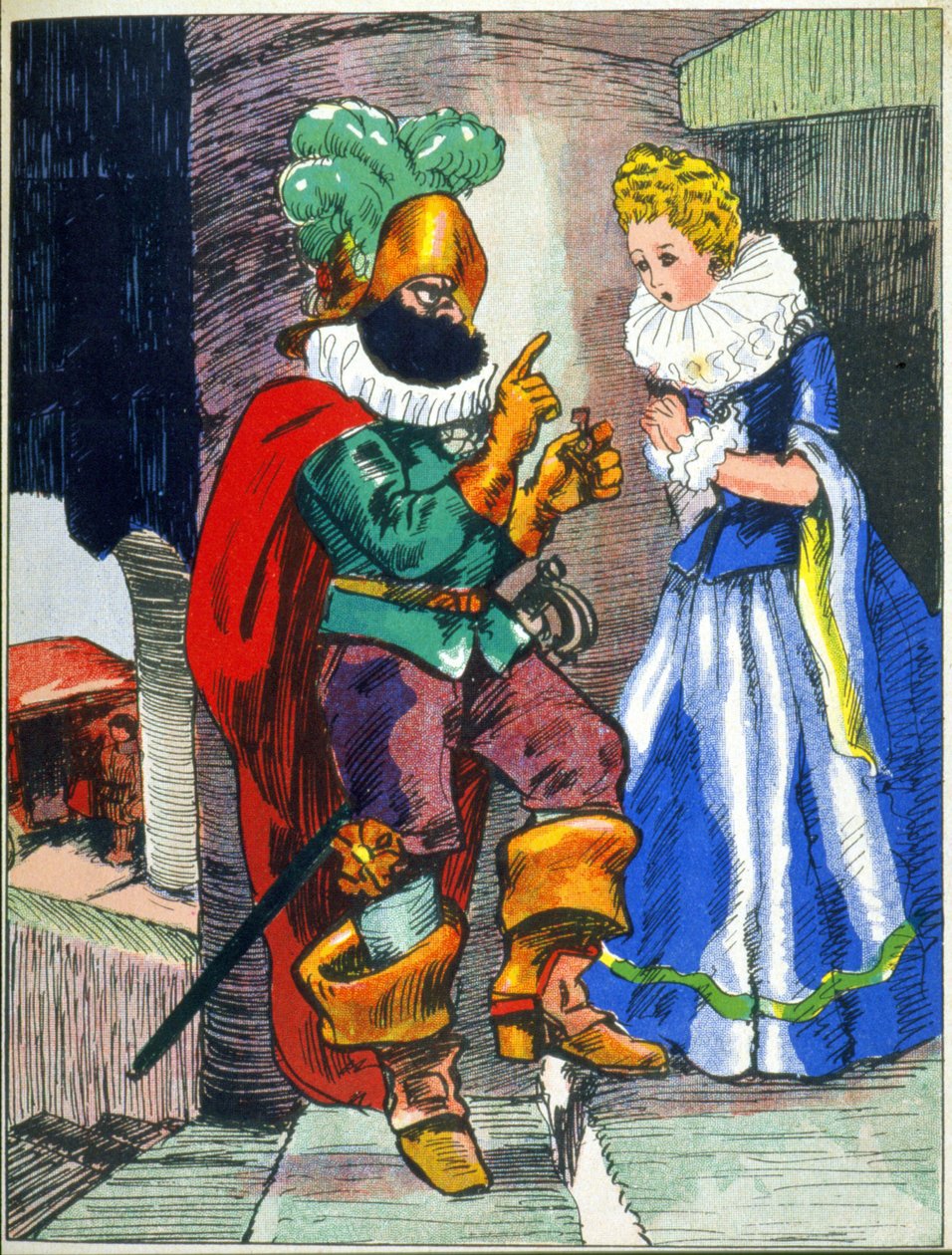 Illustrazione per i Racconti della barba blu di Perrault, inizio del XX secolo (stampa) da Unknown Artist