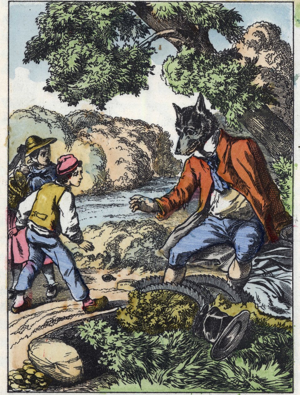 Illustrazione della fiaba "Buona Mamma Pecora". In "Fiabe della casa per i piccoli". Incisione anonima del XIX secolo da Unknown artist