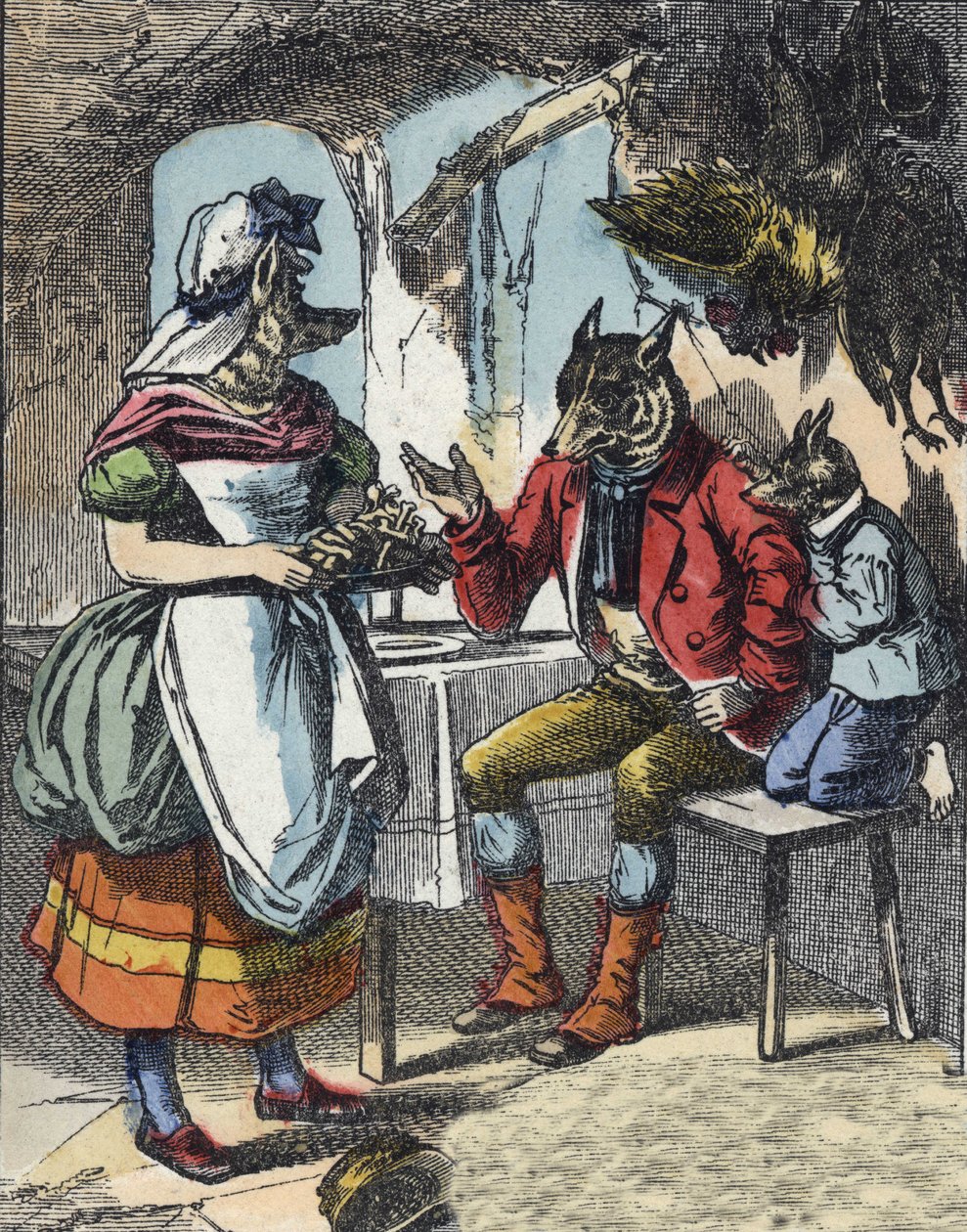 Illustrazione del racconto "Buona Mamma Pecora". In "Tales from the home for the little ones". Incisione anonima del XIX secolo da Unknown artist