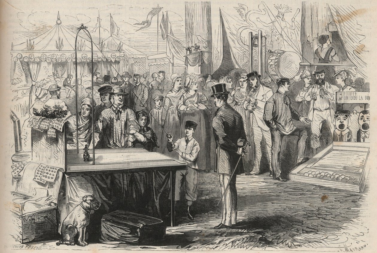 Principe imperiale Eugenio Luigi Giuseppe (1856-1879) alla festa di Fontainebleau. Cerca di decorare un burattino con l