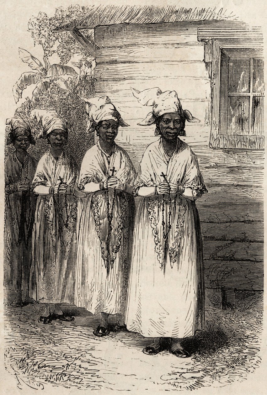 Donne indigene della Guyana, alla processione cattolica della Fête-Dieu da Unknown artist