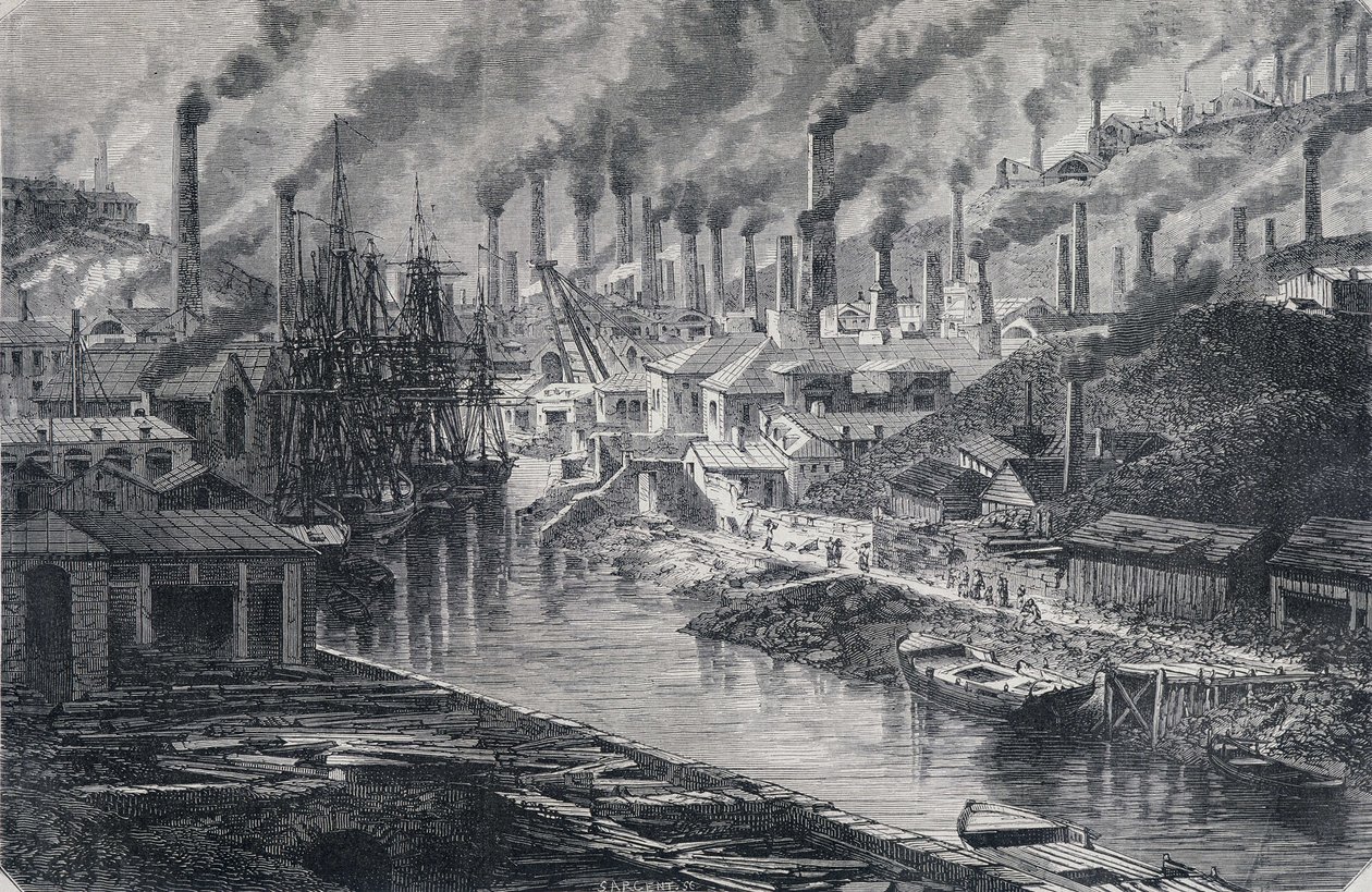 Industria in Inghilterra: Fabbrica di rame di Mr. Vivian (Manchester), "Il giro del mondo", 2a settimana 1865 da Unknown artist
