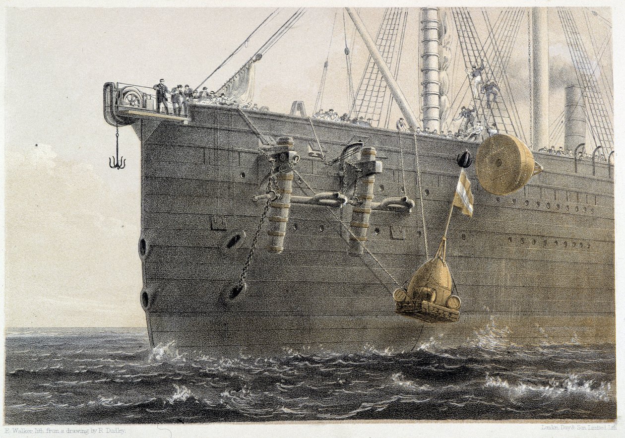 Installazione del cavo sottomarino nel 1858 (boa di riferimento) - in 
