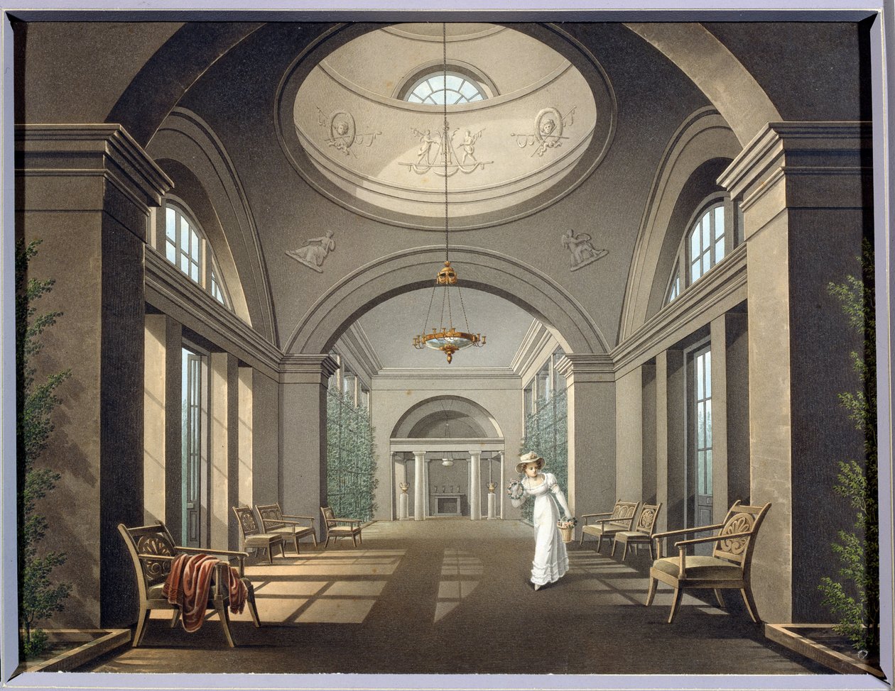 Interno della voliera nel palazzo Pavlovsk da Unknown artist