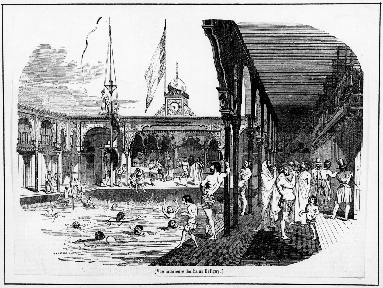 Veduta interna dei Bagni Deligny - Carnavalet, s.d. da Unknown artist
