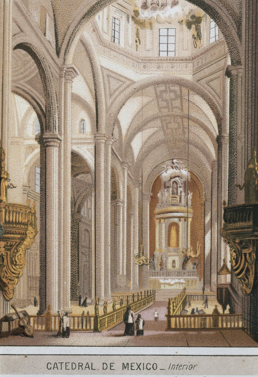 Vista interna della cattedrale di Guadalajara a Città del Messico, Messico da Unknown artist