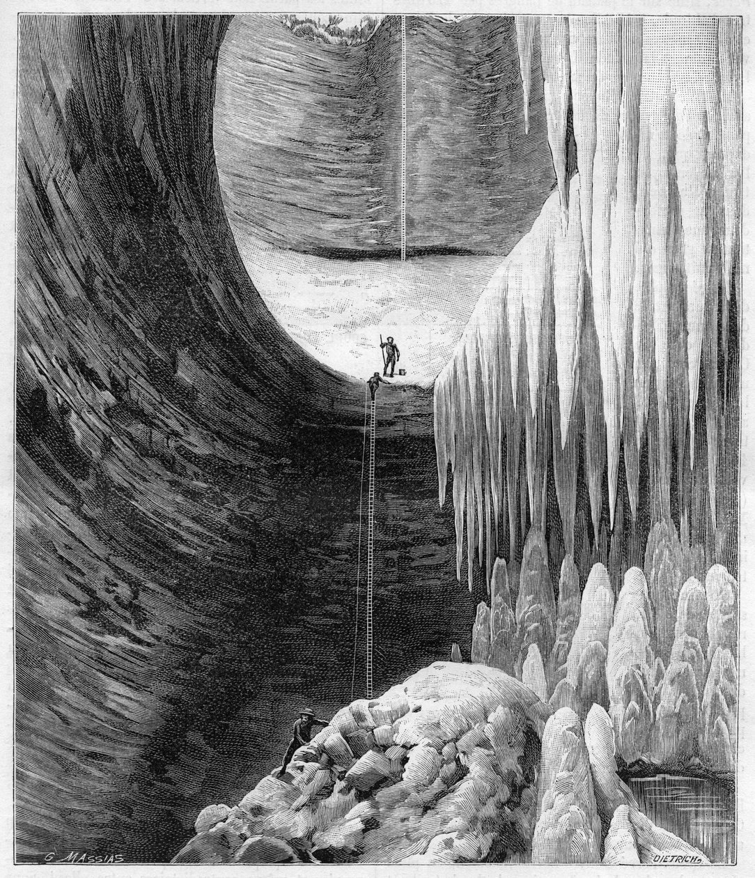 Veduta interna della glaciere naturale del Creux-Perce (Cote-d