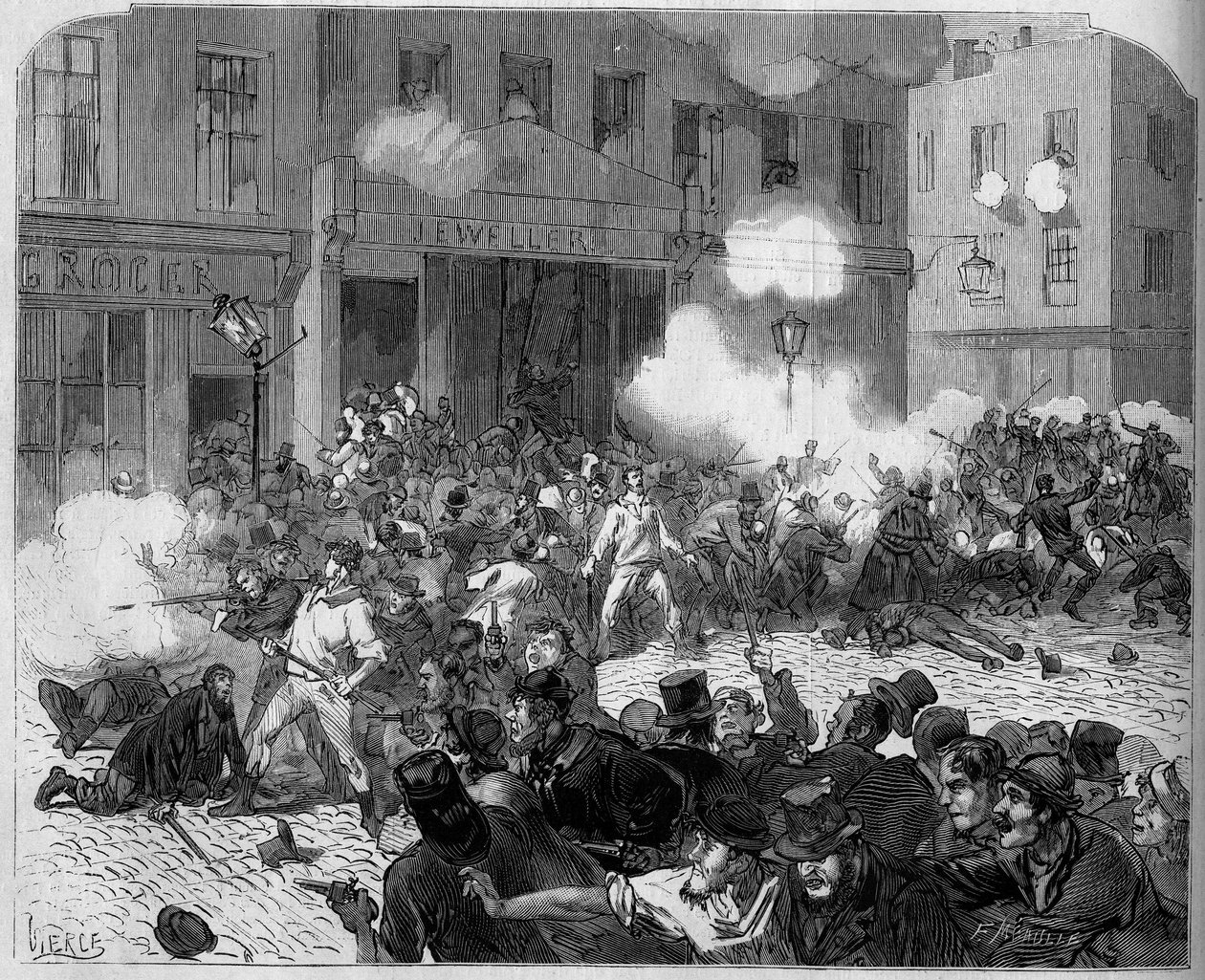Irlanda 1872: disordini a Belfast, lotta tra orangisti e cattolici da Unknown artist