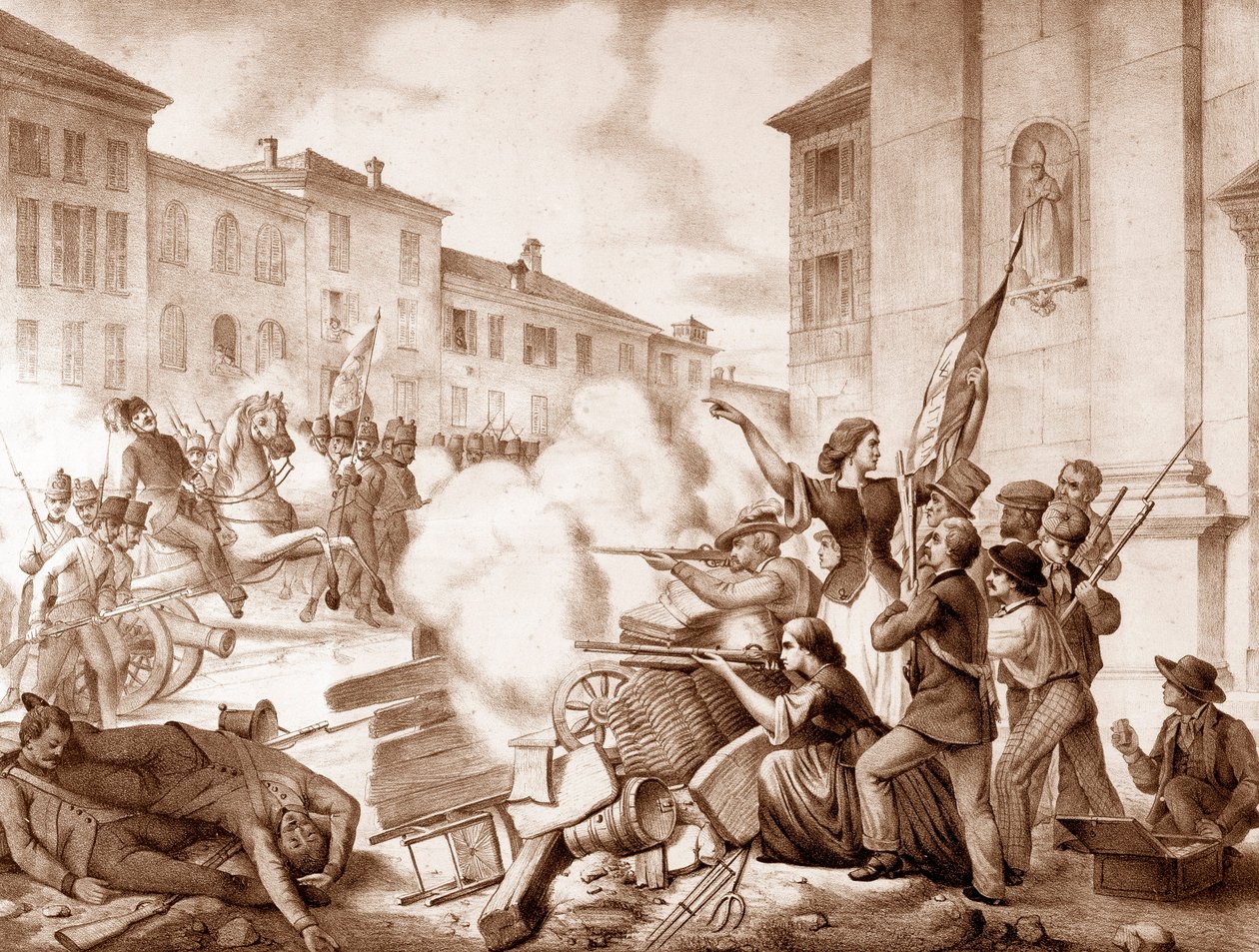 Unità italiana (Risorgimento 1848-1870): episodio delle Dieci Giornate di Brescia, 23 marzo - 1 aprile da Unknown artist