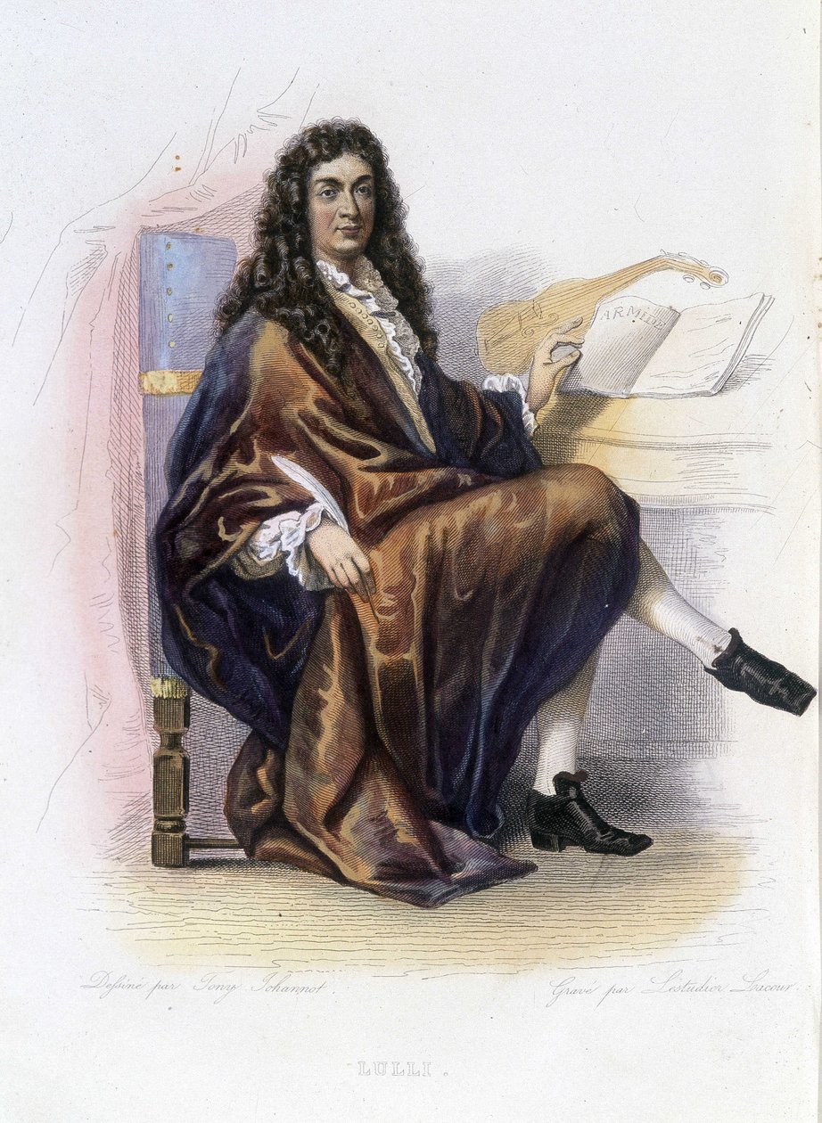 Jean Baptiste Lully (Giovanni Battista Lulli) (1632-1687) - in “Le Plutarque français”, Ed. Mennechet da Unknown artist