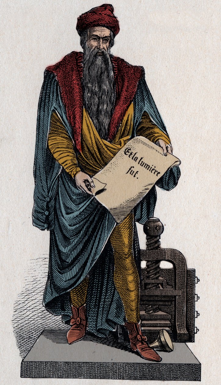Johann Gutenberg, stampatore e orafo tedesco da Unknown artist