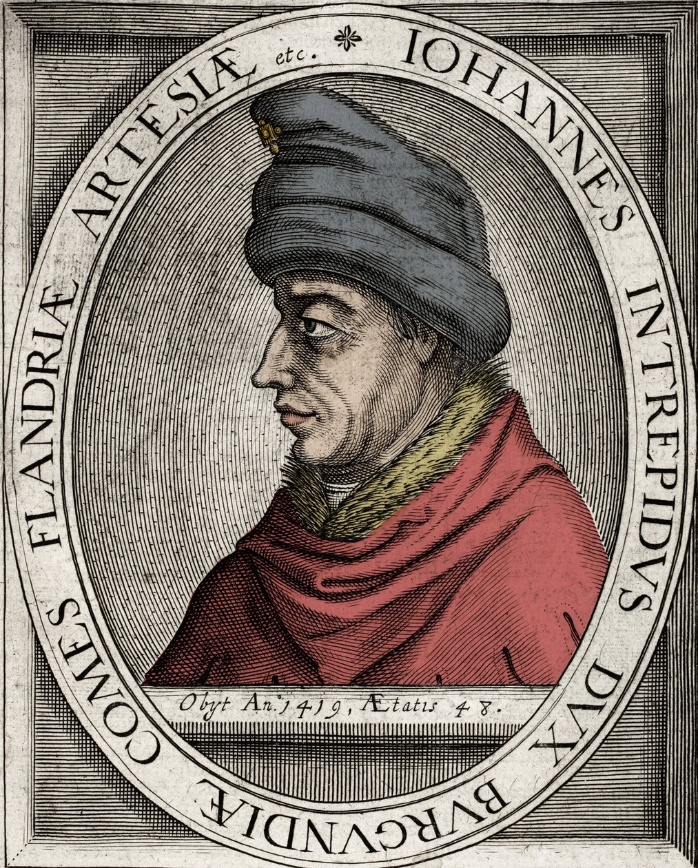 Giovanni Senza Paura - Ritratto di Giovanni Senza Paura, duca di Borgogna (Giovanni I di Borgogna) (1371-1419) - incisione del XVII secolo da Unknown artist