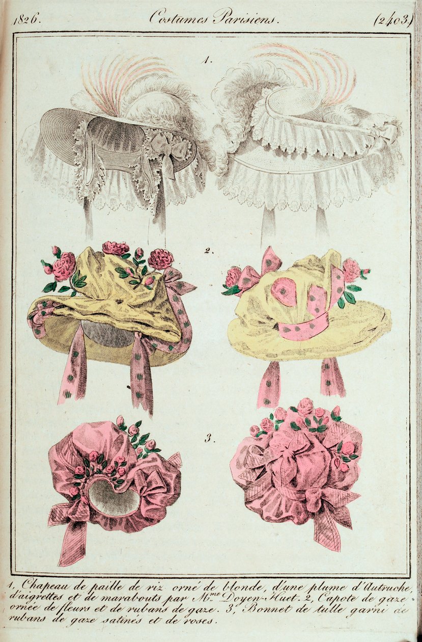 Journal des dames et des fashions, costumi parigini da Unknown artist