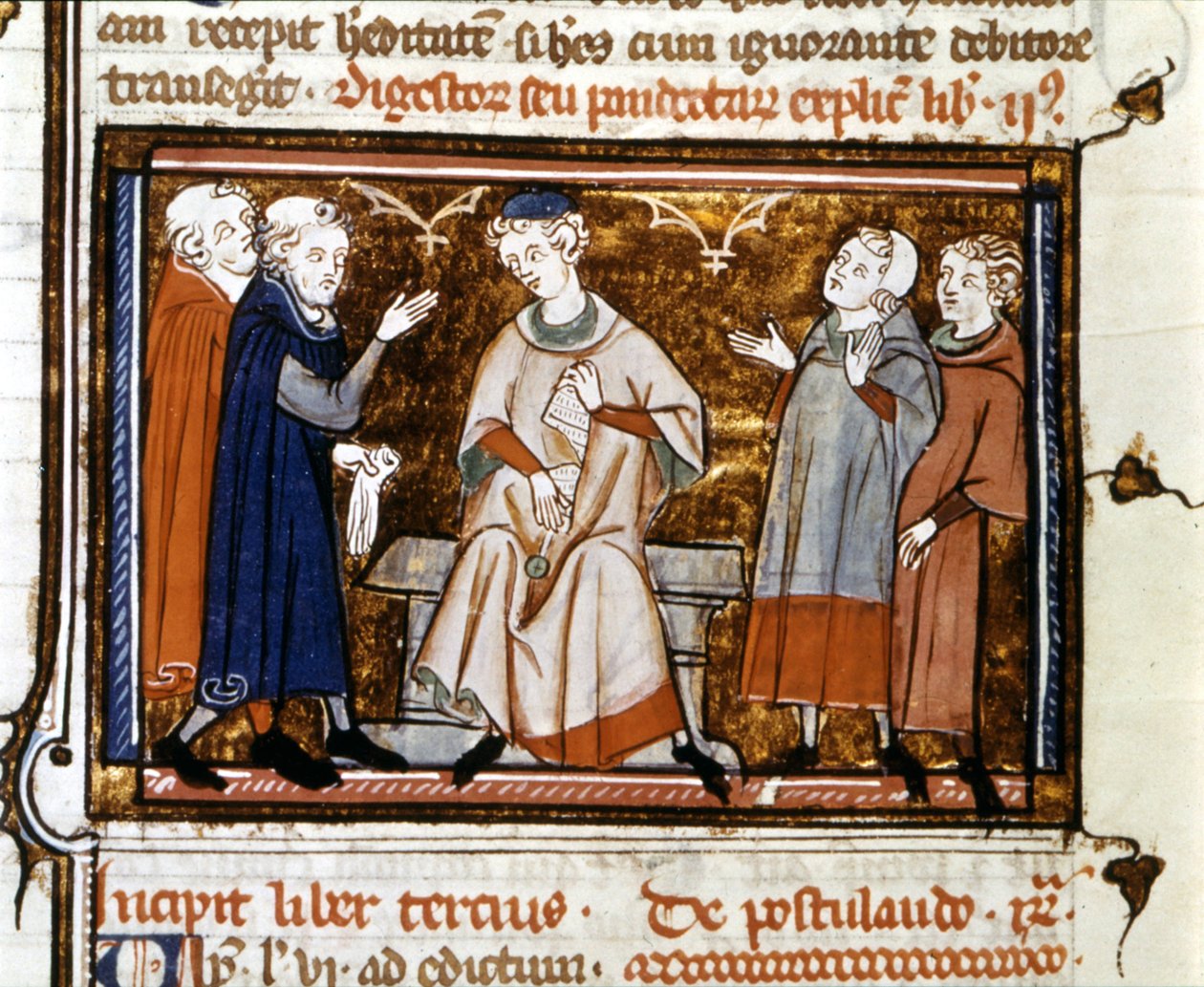 Scena di giudizio - in "Digesto e Pandette" di Giustiniano I da Unknown artist