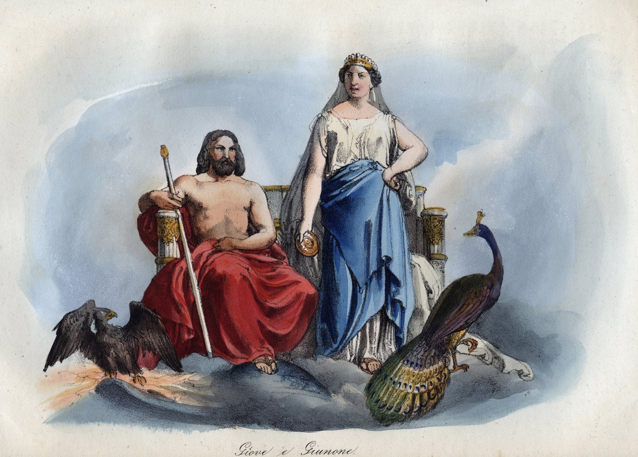 Giove e Giunone - incisione da 
