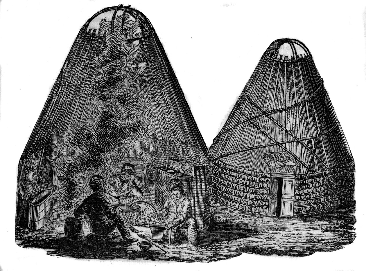 Kalmuk (Mongoli occidentali) davanti alla loro tenda da Unknown artist