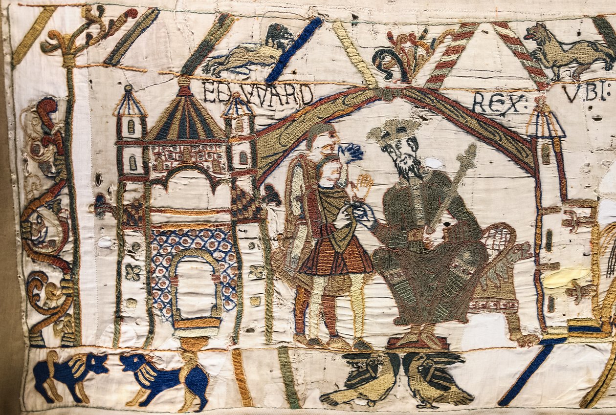Re Edoardo il Confessore invia Harold in Normandia, Arazzo di Bayeux da Unknown artist