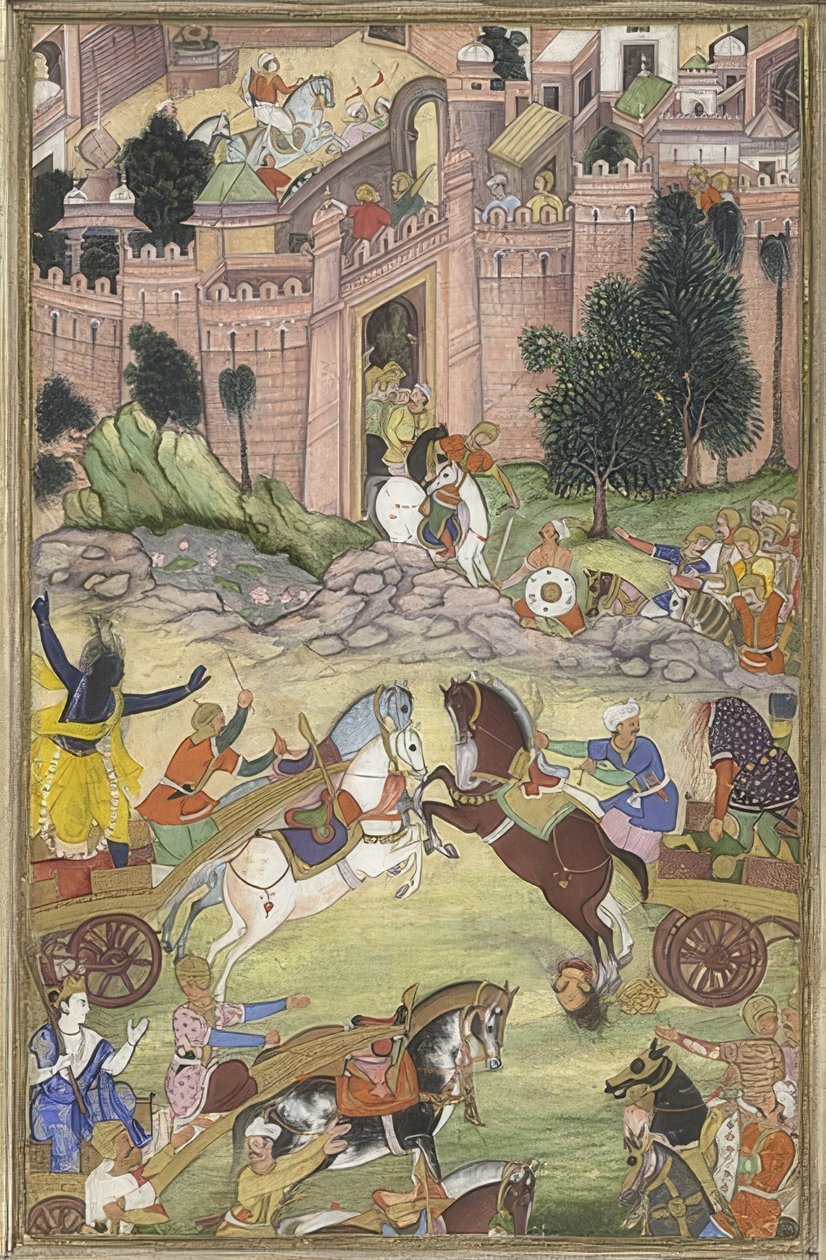 Krishna uccide il demone Sri Gala (Scena dal Harivamsa) da Unknown