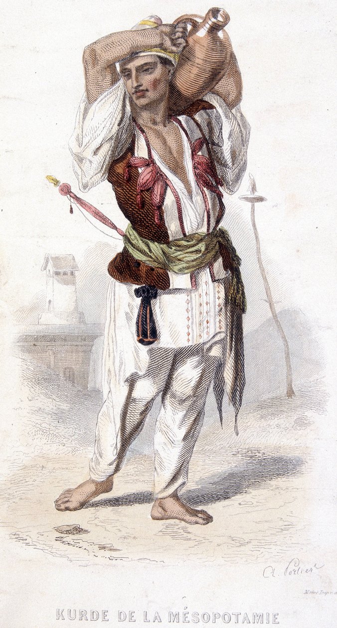 Curdo della Mesopotamia che trasporta un