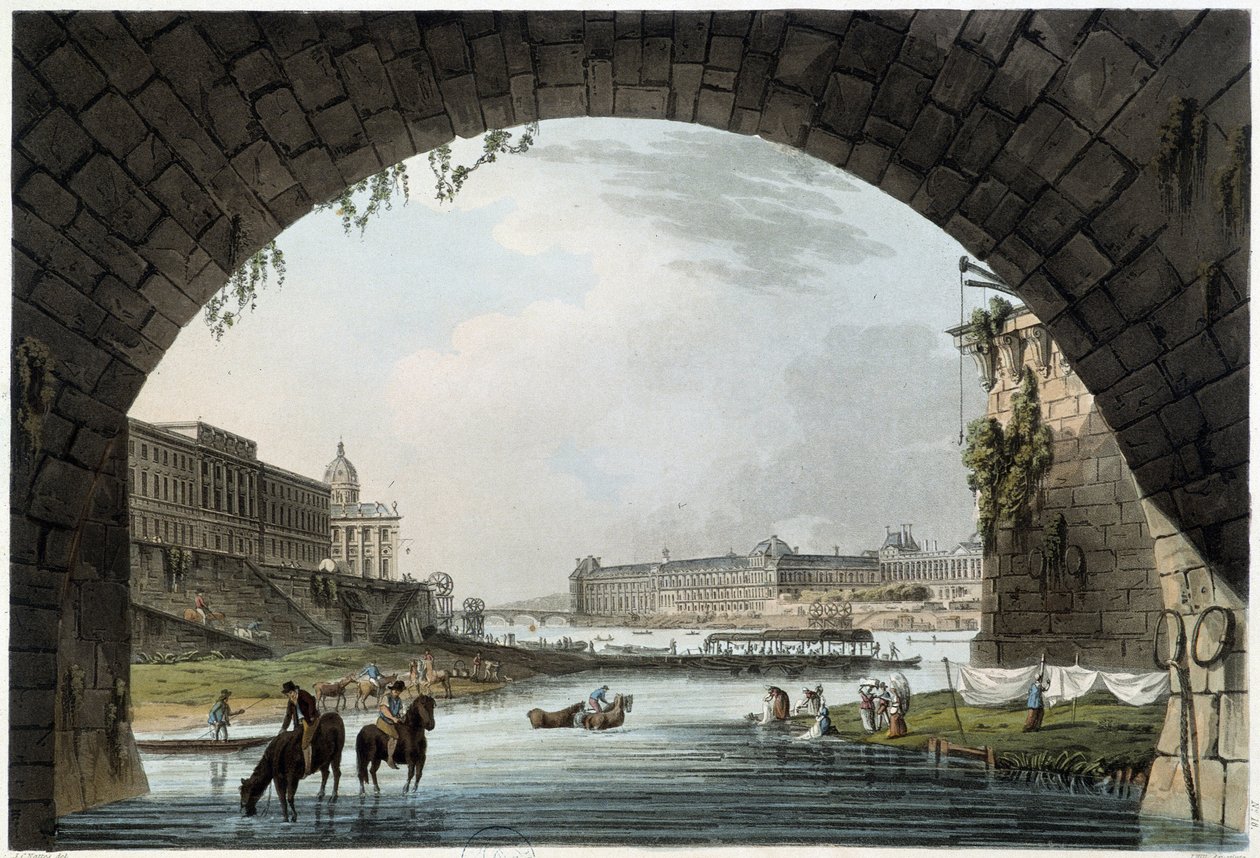 La Monnaie, 4 Nazioni a Parigi vista da J.C.Mats, Pubblicato da W.Miller a Londra-1806 da Unknown artist
