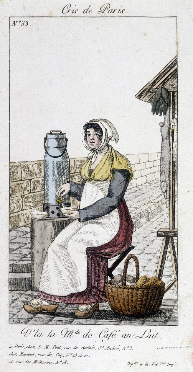 La mercante di caffè e latte - in "Cris de Paris" da Unknown artist