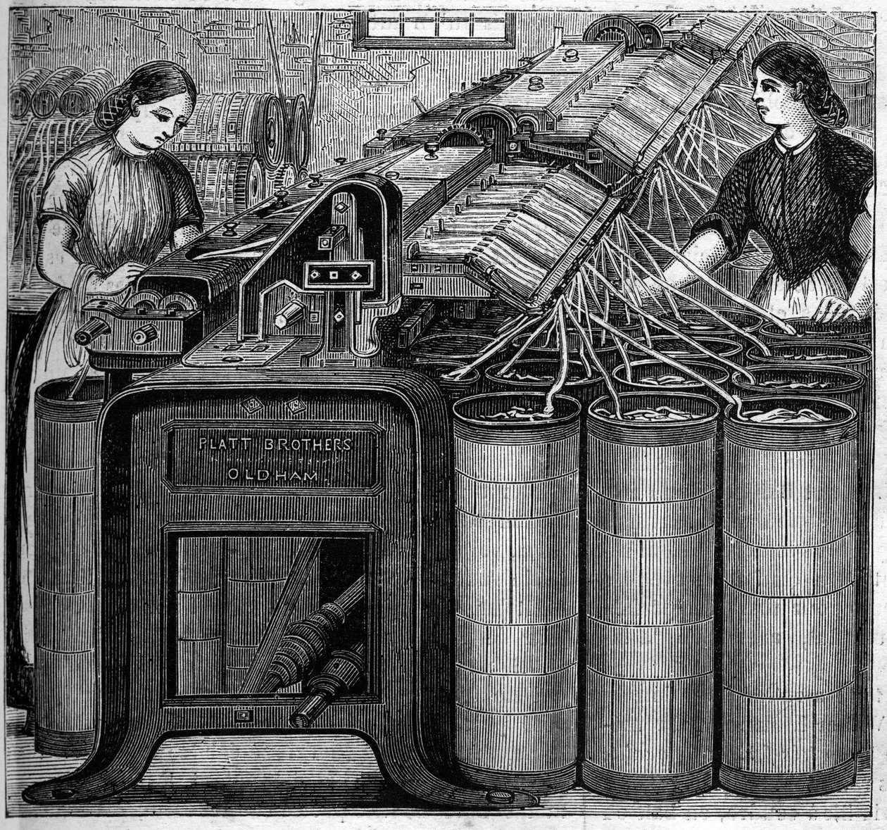 Grandi industrie inglesi: filatura del cotone di Walter Evans in Inghilterra nel 1863. Flottazione del cotone da Unknown artist