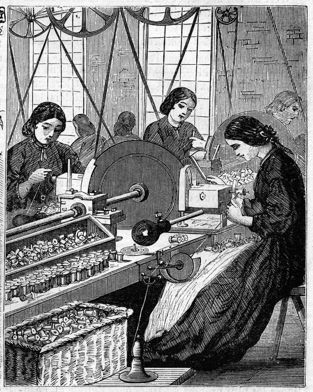 Grandi industrie inglesi: Filatura di cotone di Walter Evans in Inghilterra nel 1863. da Unknown artist