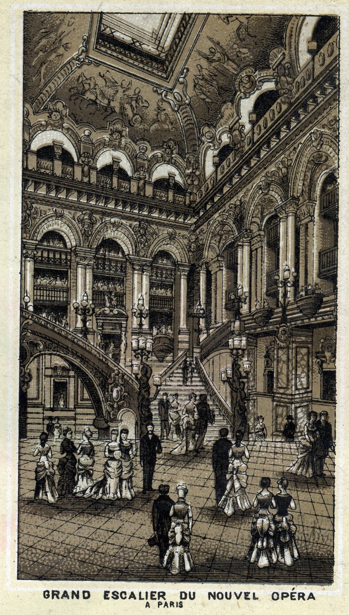 Grande scala della nuova Opera (Opera Garnier) a Parigi da Unknown artist