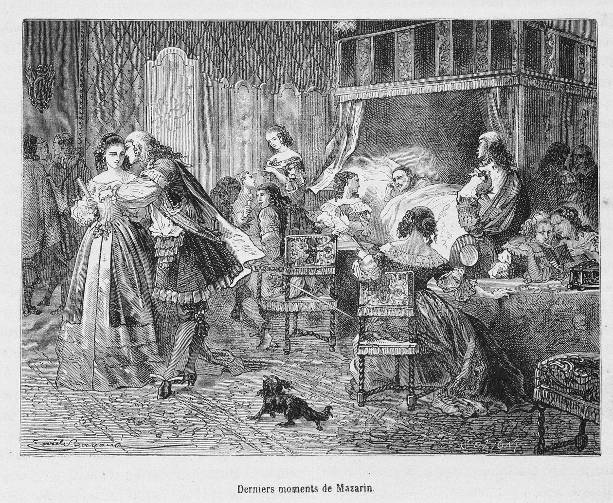 Ultimi momenti di Mazarin (1602 - 1661). Illustrazione in "Histoire de France populaire" di Henri Martin da Unknown artist