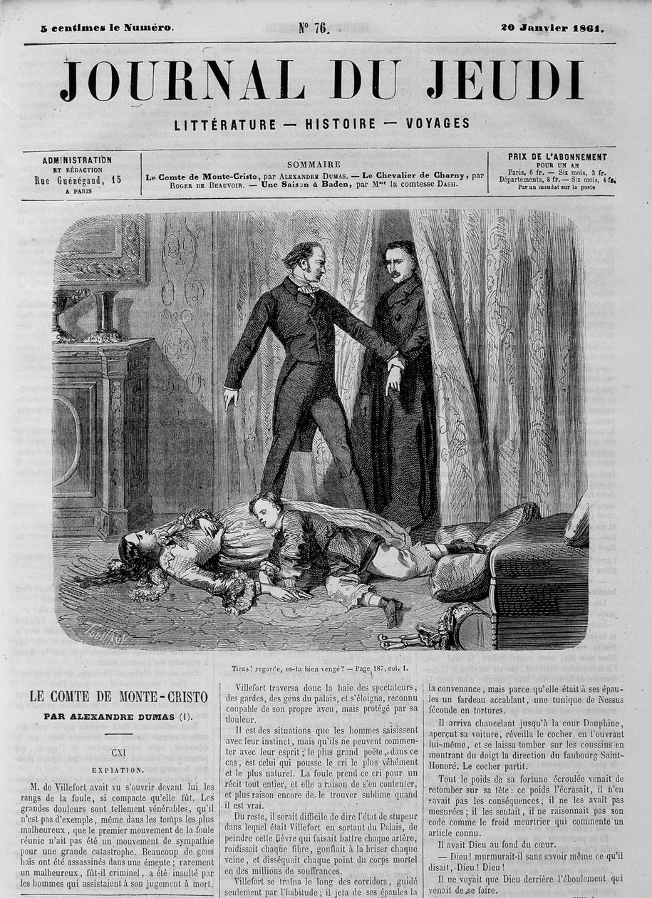 Il Conte di Monte Cristo - in "Le Journal du Jeudi" del 20/01/1861 da Unknown artist
