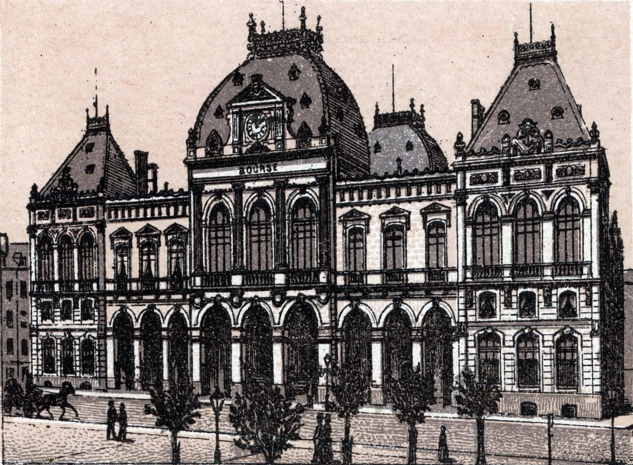Le Havre, la borsa in "Il mondo illustra 168 vedute" da Unknown artist