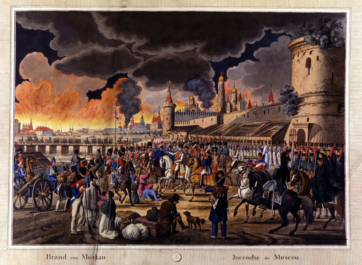 Il grande incendio di Mosca nel settembre 1812. da Unknown artist