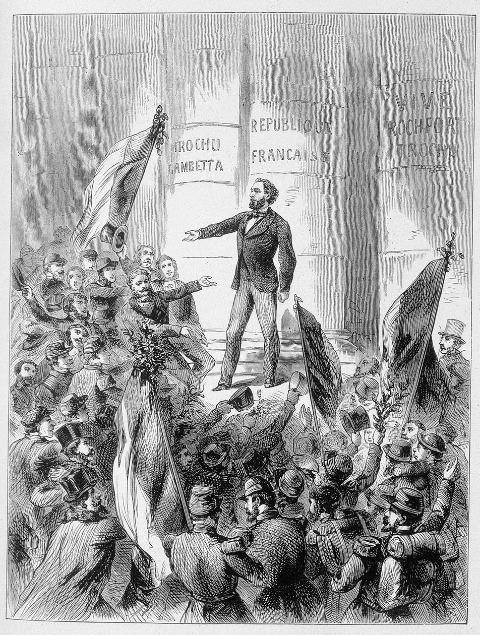 Léon Gambetta annuncia la proclamazione della Repubblica il 4 settembre da Unknown artist