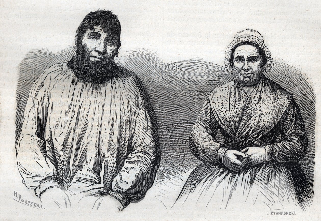 I coniugi Dumollard (Martin Dumollard (1810-1862) e la sua complice Marie Anne Martinet (1814-1875) - Incisione del XIX secolo da Unknown artist