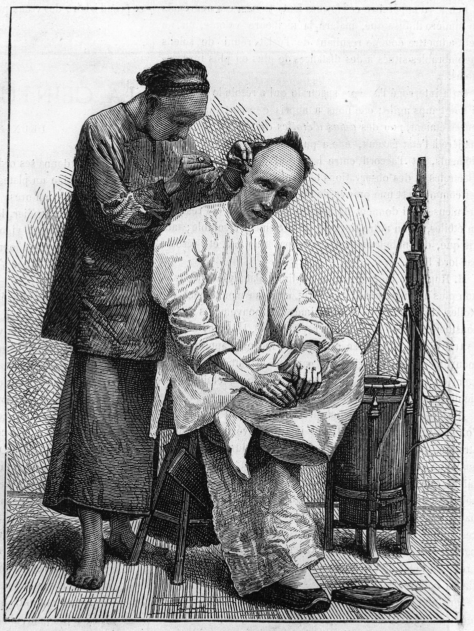 Vita in Cina nel XIX secolo: Il barbiere ambulante da Unknown artist