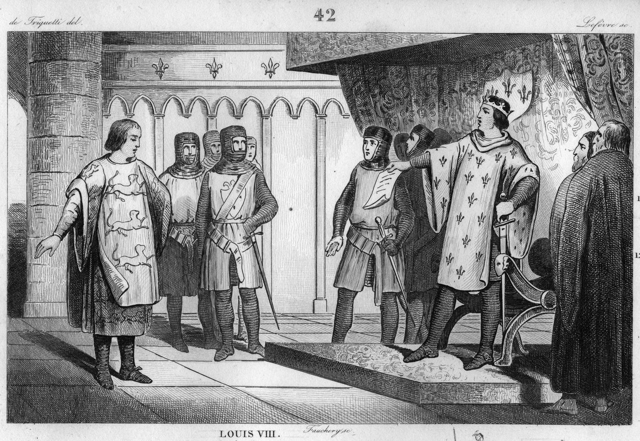Luigi VIII (1187-1226) il Leone riceve un inviato dal suo nemico Enrico III (1207-72) d