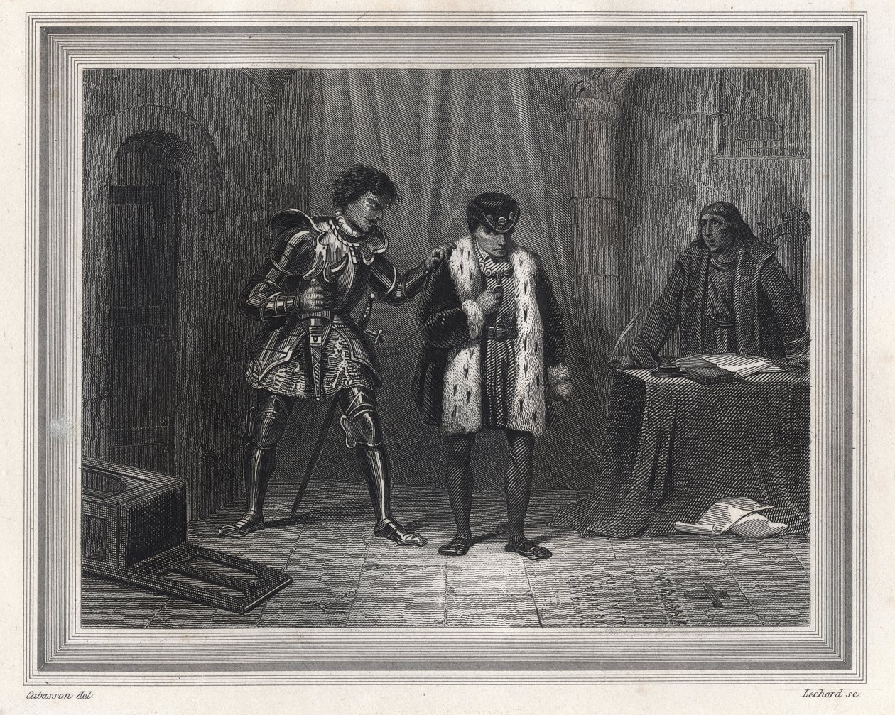 Luigi XI prigioniero di Carlo il Temerario Duca di Borgogna - Re di Francia Luigi XI (re 1461-1483) incontra il suo avversario Carlo il Temerario Duca di Borgogna nel 1467-1477 a Peronne nell