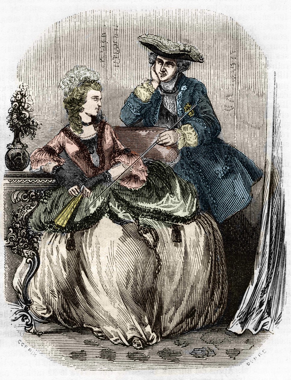 Luigi XV e Madame de Pompadour, Jeanne Antoinette Poisson (1721-1764) (Marchesa di Pompadour) - in Histoire de France di L.-P. Anquetil da Unknown artist